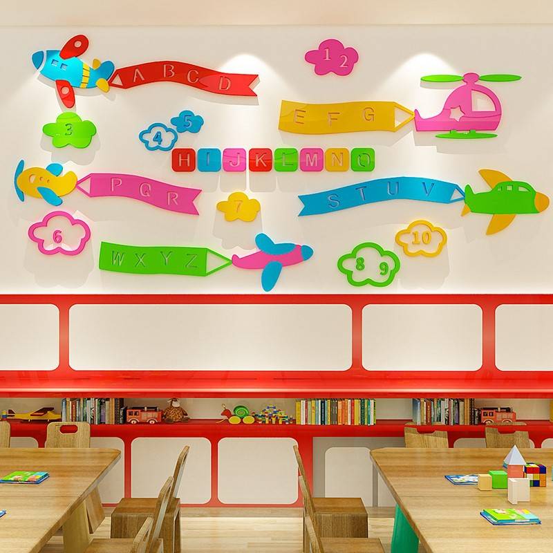 幼儿园早教贴画宝宝英文字母创意墙贴教室布置班级装饰墙面幼稚园图片