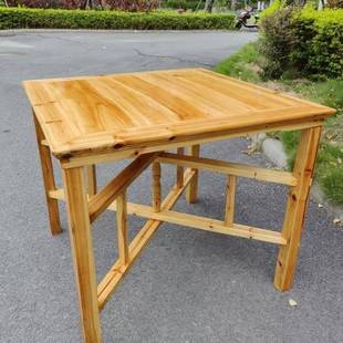 实木清漆原八仙桌中式仿古摆摊携八仙桌带方折叠便拆卸木正形餐垒