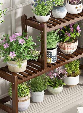 阳台架爬置架落地式多花物层藤CZI支架实木客厅室内飘窗台多肉花