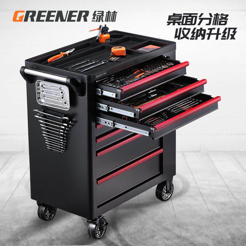 绿林加厚重型工具车5汽工411柜具多功维能修抽屉式工具箱修移动推