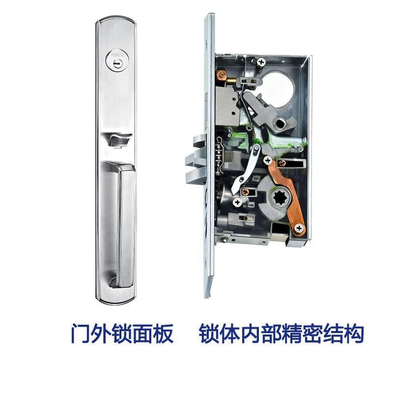 不锈钢盗新8725中式工厂大S门锁老式SU华304美式豪别墅大门双开锁
