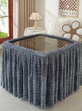 烤火子桌子罩正方形双面桌加套绒烤火被电炉UWD罩套新款取暖茶几