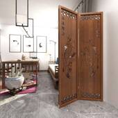 新中式 屏风隔断简厅遮现代客挡家ZUT用镂空雕花木质进门玄关装 约