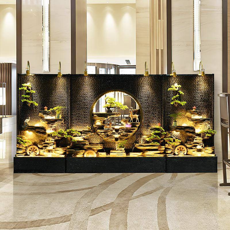 型水幕墙流水屏风入户花园景观公司大酒店断院循IDR环隔水鱼庭缸