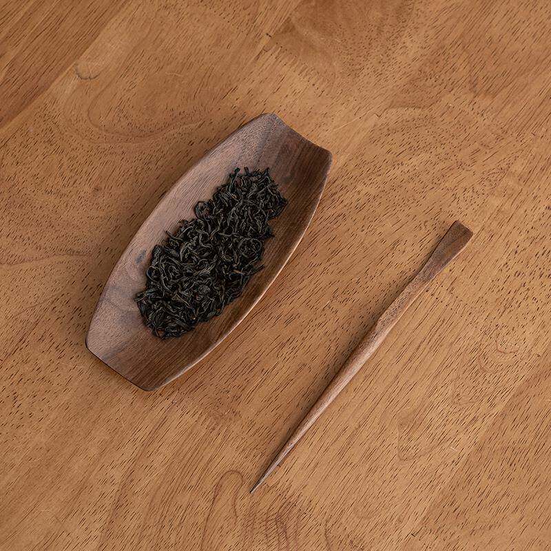 荷檀茶木茶则黑两件套茶勺茶铲分茶赏醒APL茶取茶器创意茶茶道配