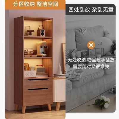 书柜落电地展置柜客厅收纳柜视边柜PNF立柜墙角夹缝防尘物示柜子