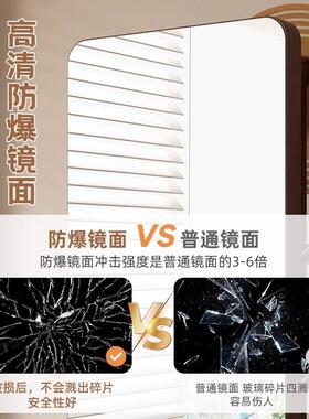 实木穿镜落卧衣帽架QXE全室身镜一体客厅衣家用可旋转地试衣镜挂