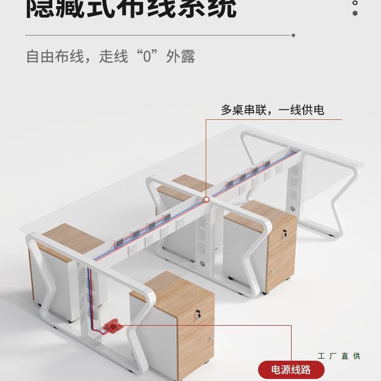 办桌子简约现代职员桌椅组合公屏风1米员工位办室公原木985色电脑