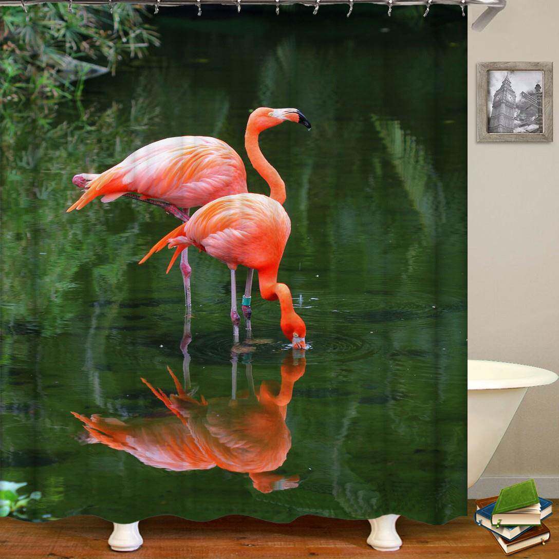 卖火烈水bbl鸟涤纶浴帘热数码直印花防浴帘供浴室隔断帘