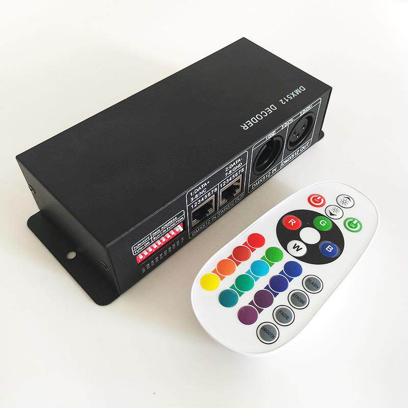 220V110V高远压L2ED灯DMX51同频解码控制条器距WZC24键RF射频遥控