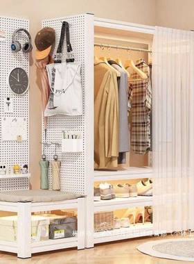 厂钢直销衣帽架制简易柜落地多层53748衣可调节衣柜卧室出租屋铁