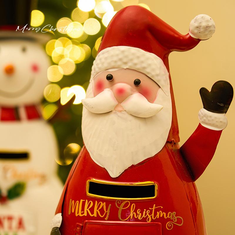 圣诞装饰品铁艺圣PYP诞老日人雪人摆件邮圣诞筒节节场景布置拍照