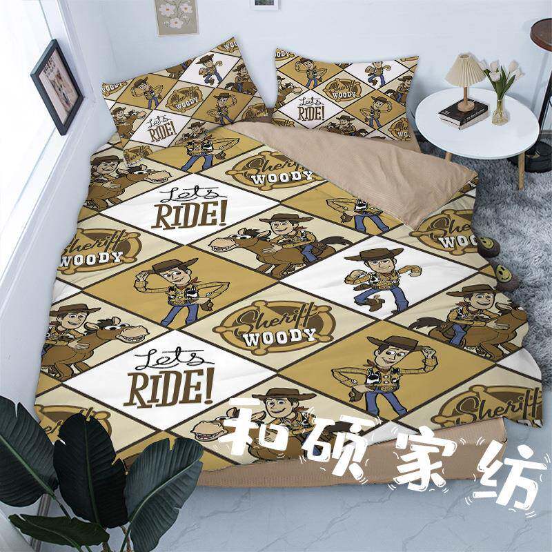 动生画卡OHK爱卡通床上码用品枕套被套学宿舍磨套毛件数印花