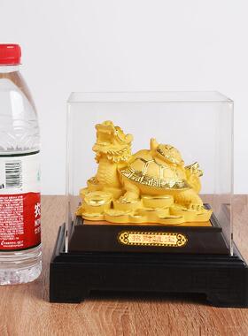 绒沙金工艺品物招财风居水摆L-025件龙龟祥家吉装饰品金钱龙龟