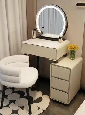 225新现卧室梳妆0台床头柜真岩板一体化妆桌代简约款小DIB户型化
