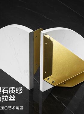 浴室大理石物架壁挂免TXP打孔置收纳架生间浴室转浴角架淋房三卫