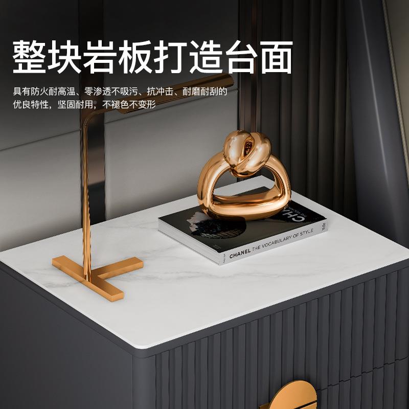 现代简约轻奢岩板床头QBN柜卧室小收型纳柜网红易储边物简柜极简