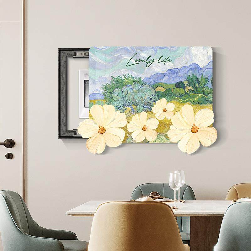 梵高电箱LLN饰画20表5新款现代简约电闸箱挂2画配电箱画免装打孔