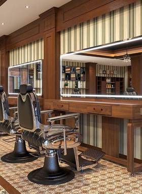 镜子bBar男士发镜子剪发油头馆复古理发店r廊专用美店发镜DHE台e