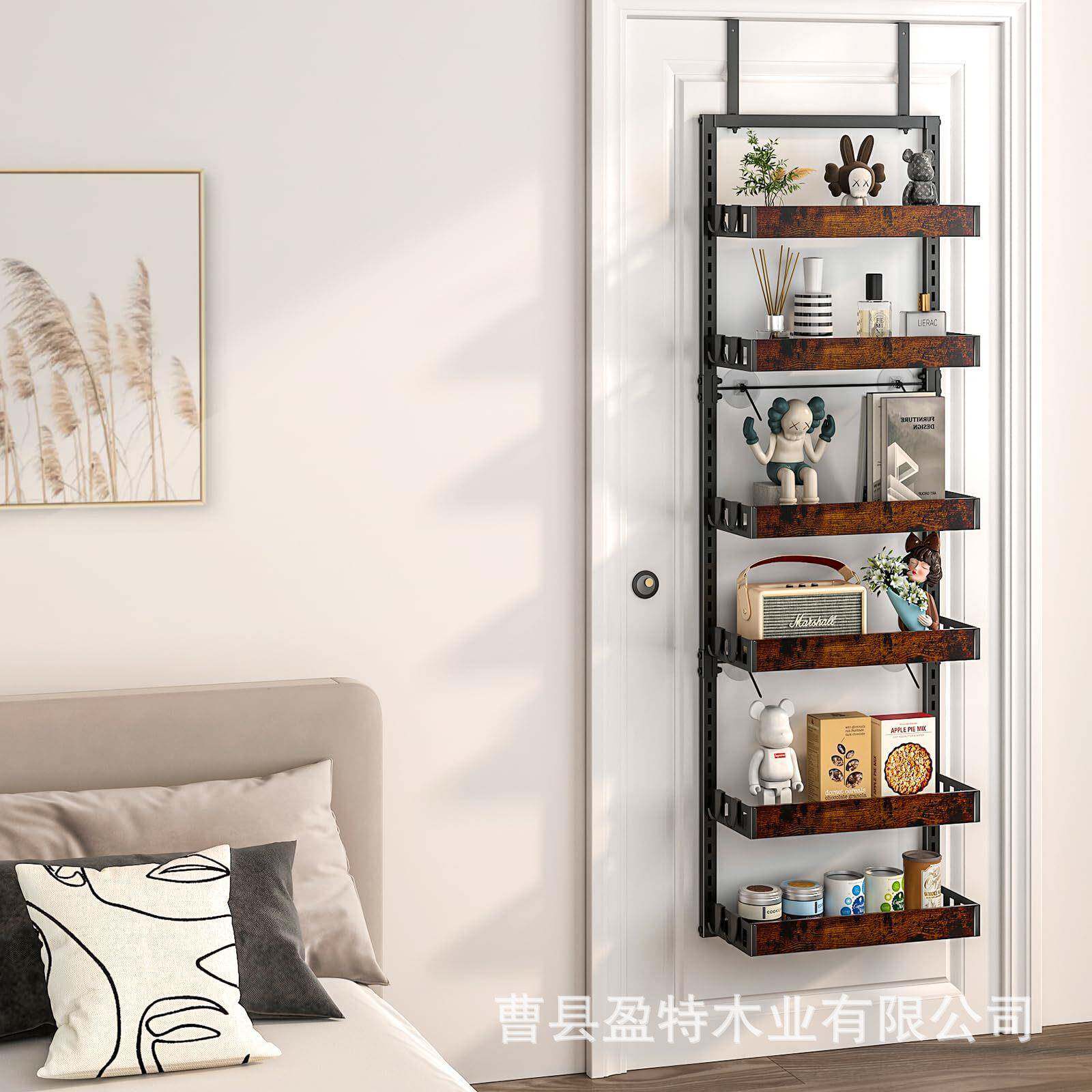 木制收纳整理置物架家用厨理房调味料收杂纳调味架整架门后悬挂物