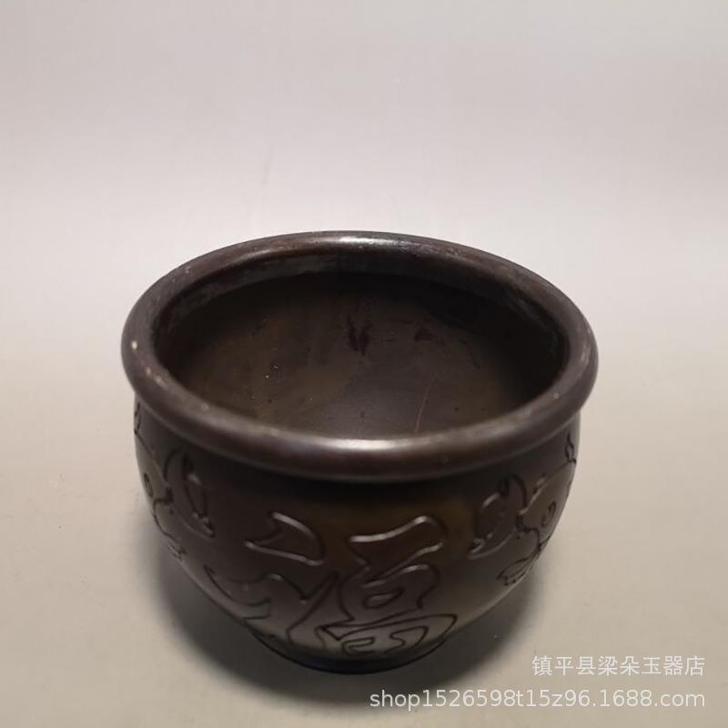 件仿古紫铜灰缸客AL-61393铜缸铜炉摆厅家居摆设装饰品铜缸烟缸工