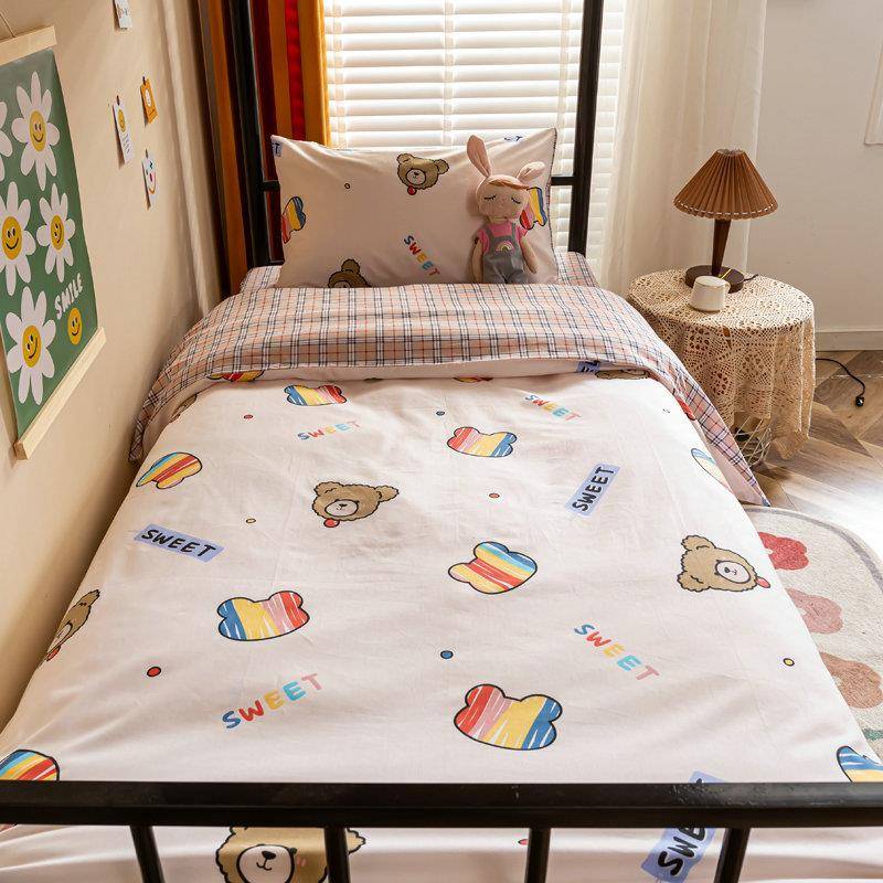 1学337全棉生宿舍三2件套纯棉六件套褥盖垫被被上CVT下铺寝室