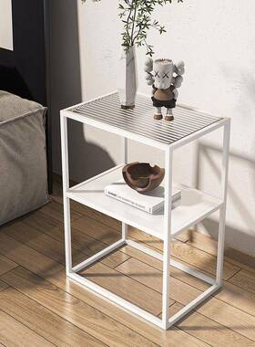 厨简约床头柜极客厅卧室房置物架多层简艺IHA架铁床头柜窄边柜边