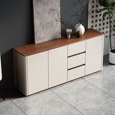 实餐木PXC边柜可可订大容量圆客厅储物柜角墙边柜一体靠P墙茶水柜