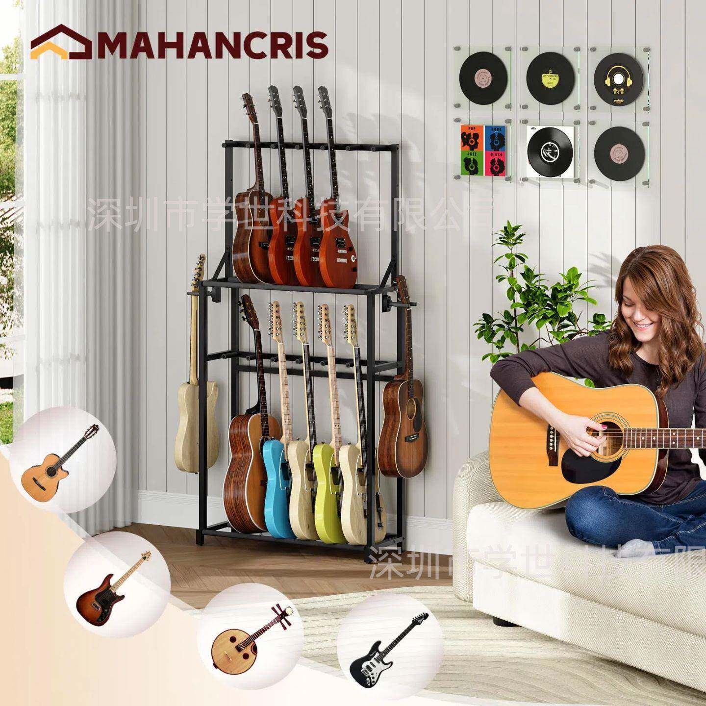 马逊款金属吉亚他纳架带侧爆钩收音乐工BNK作室专用可旋转吉他收