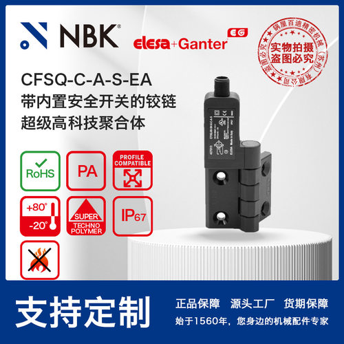 NBK ELESA CFSQ-C-A-S-EA 带内置安全开关铰链 超级高科技聚合体