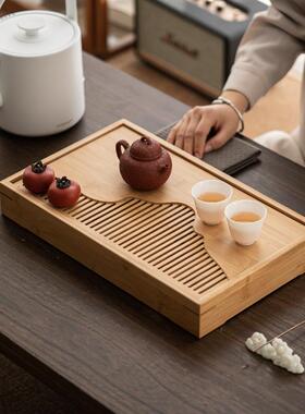 茶盘形家用水储式小型新中式竹制干泡盘轻奢现代LC201811简约长方