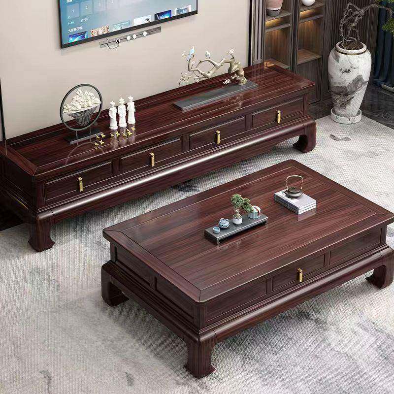 GTK新中式全实木长电视柜家用客厅古典整装柜条视柜背景地柜落影