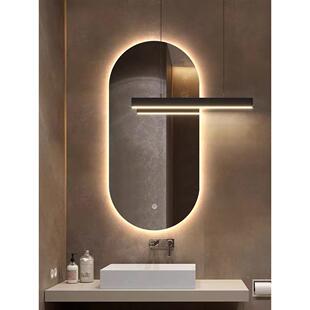 无框椭圆白形颜超摸美浴307室镜发光智能卫生间镜子触屏带灯壁挂