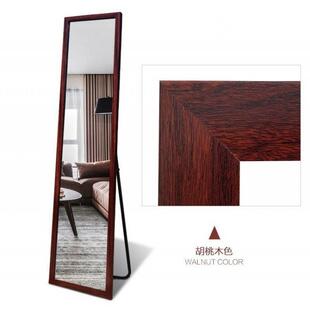 用木框身镜折家叠小瘦QED型落窄试衣镜真地实正常不显不变形挂墙