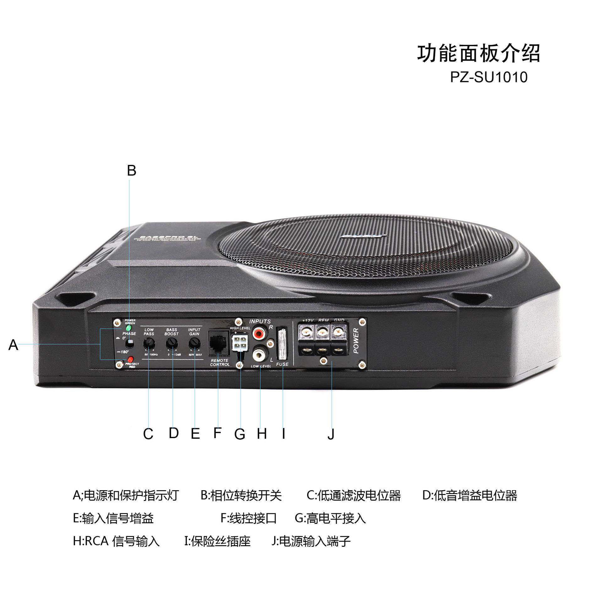 1寸汽源车音响装有低0音PZ-SU101炮座椅炮音响车载改喇叭