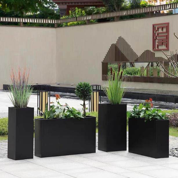 户外不政锈钢花箱市外门摆铁花艺坛广场口道路组合花槽商业街花盆
