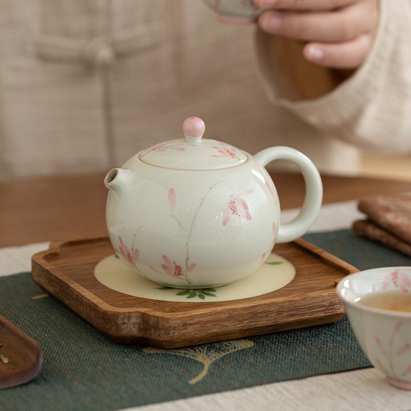 冰台手粉兰西壶玉陶瓷茶无品牌/绘壶泡茶家用简约小施众一人单个