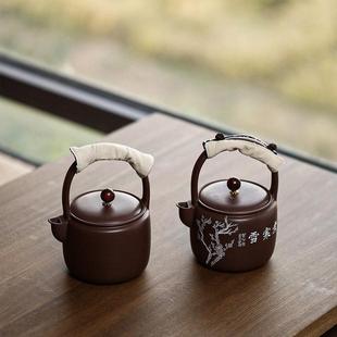 煮茶壶围炉壶煮茶套装宜煮茶碳炉兴紫户明外碳炉火蜡烛电砂陶炉提