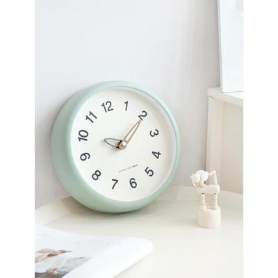 简约见描钟表挂钟客挂厅款家用新时尚静音时钟墙奶油风嘉卓振尾尾