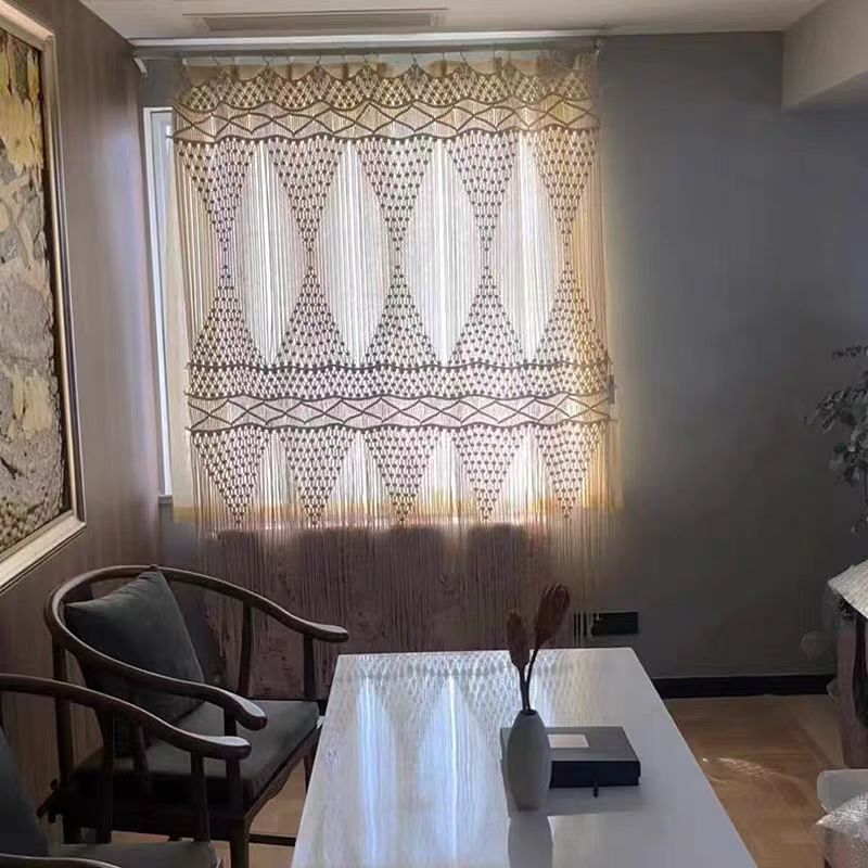 手编门帘挂毯波西米亚风格手作棉线编织帘子婚庆家居用品装饰挂毯