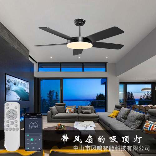 LD直叶风扇灯548工吸E顶吊灯代简约智现能调光客厅卧室45寸厂