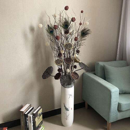 干树枝饰干束欧式插落花客厅地花仿陶瓷大装东之春10花瓶室内电花