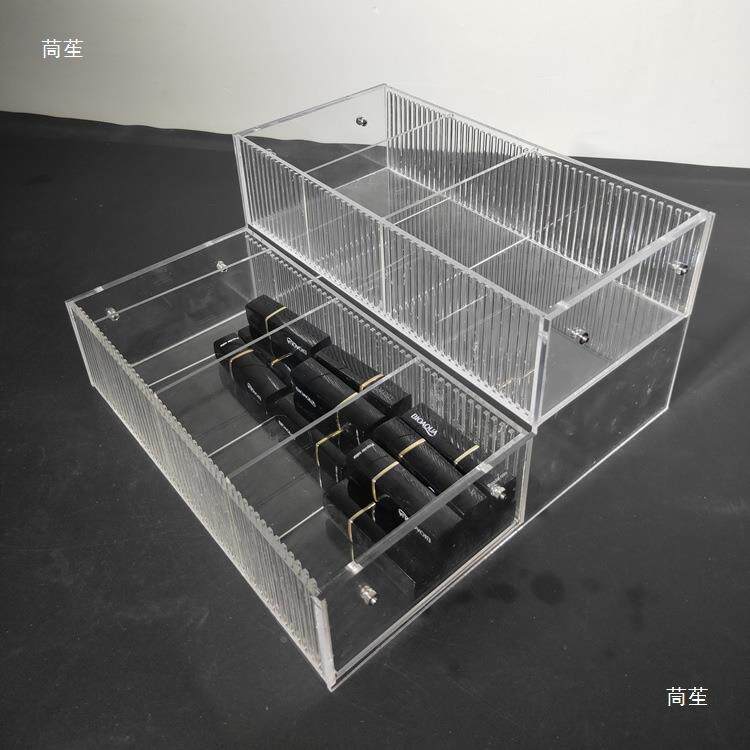文任意分隔具店展示架透明放橡列皮陈擦收纳盒亚克任力意分隔盒手