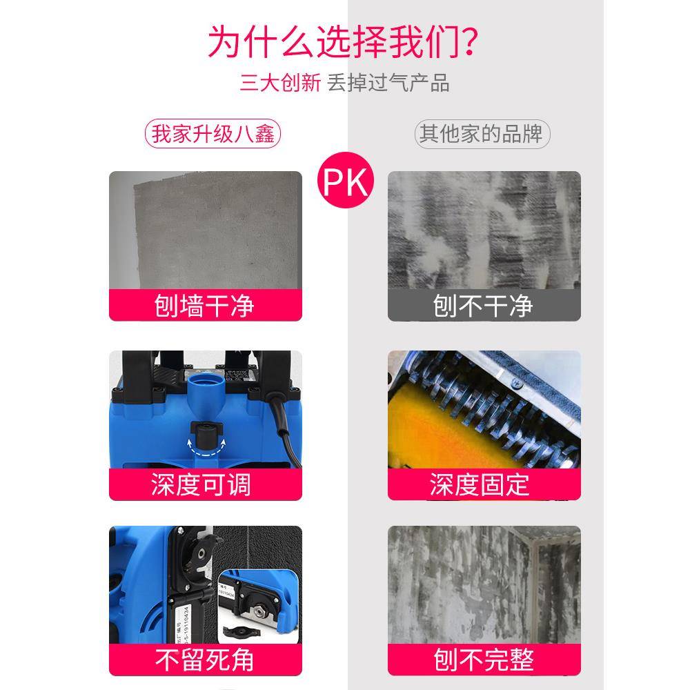 灰刨墙皮机具无尘无死MBR角墙旧墙面铲白电动打磨工腻子德国