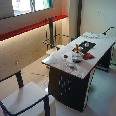 岩板茶桌茶台简约大板泡几套奢RSO装现代办公室茶茶桌椅轻组