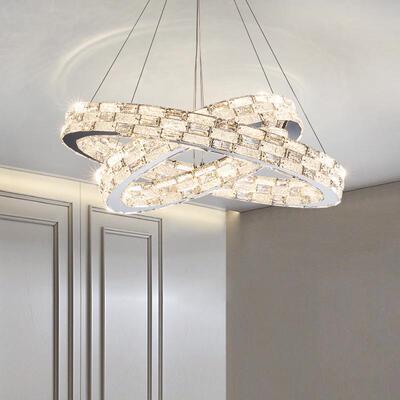 后现代卧室吊新轻奢客厅水灯晶餐厅灯60585灯楼梯款具复式楼大智