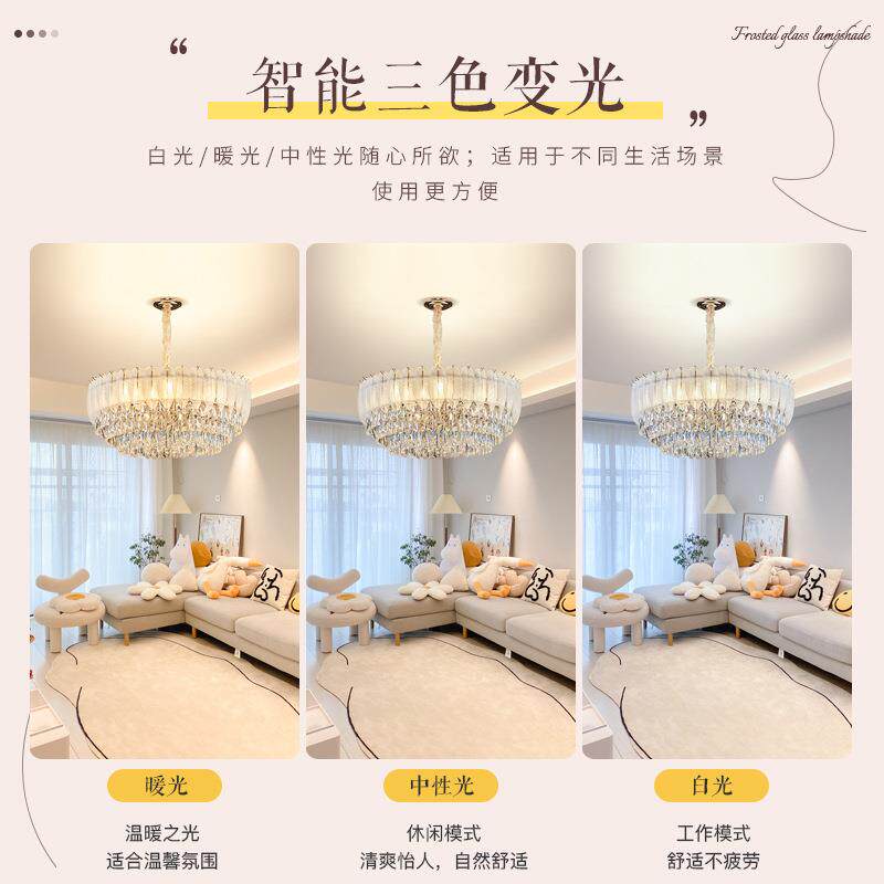 水464厅晶吊灯客厅餐轻蜡烛卧室卧房间创意羽主毛温馨灯具家用奢