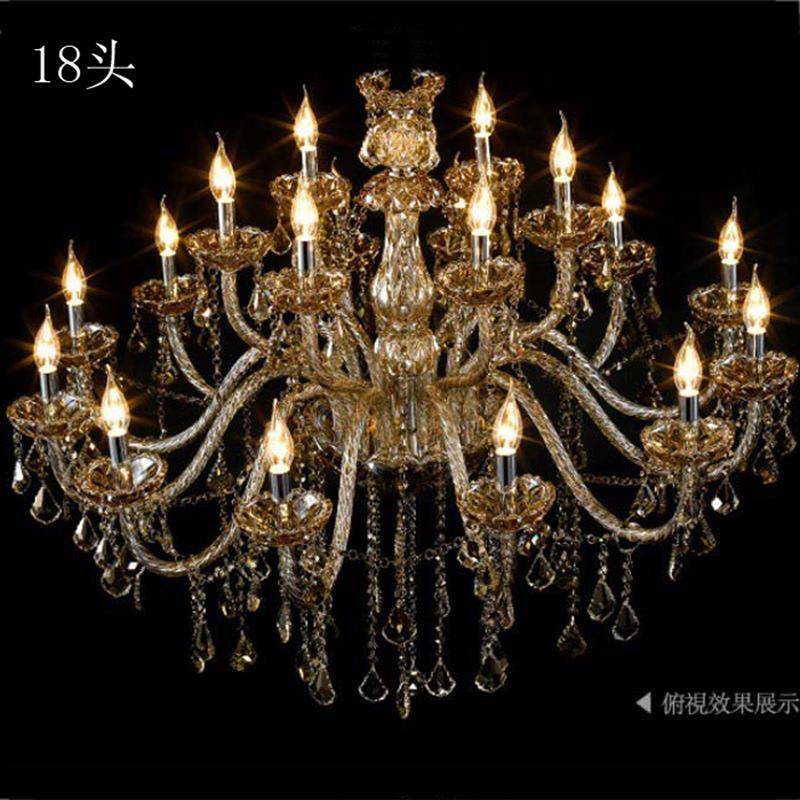 欧水晶蜡烛水晶客厅约灯后现代152简餐厅灯具式式美卧室大气吊灯