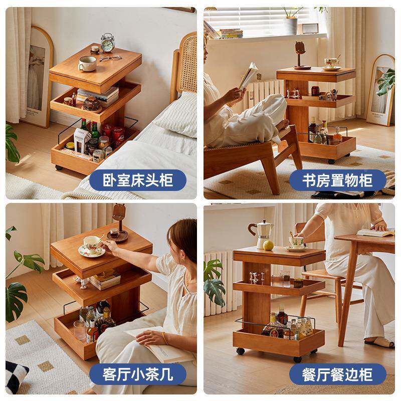 实木边几角发几家用沙边柜可移动茶几简约小置物架卧室床边几桌边