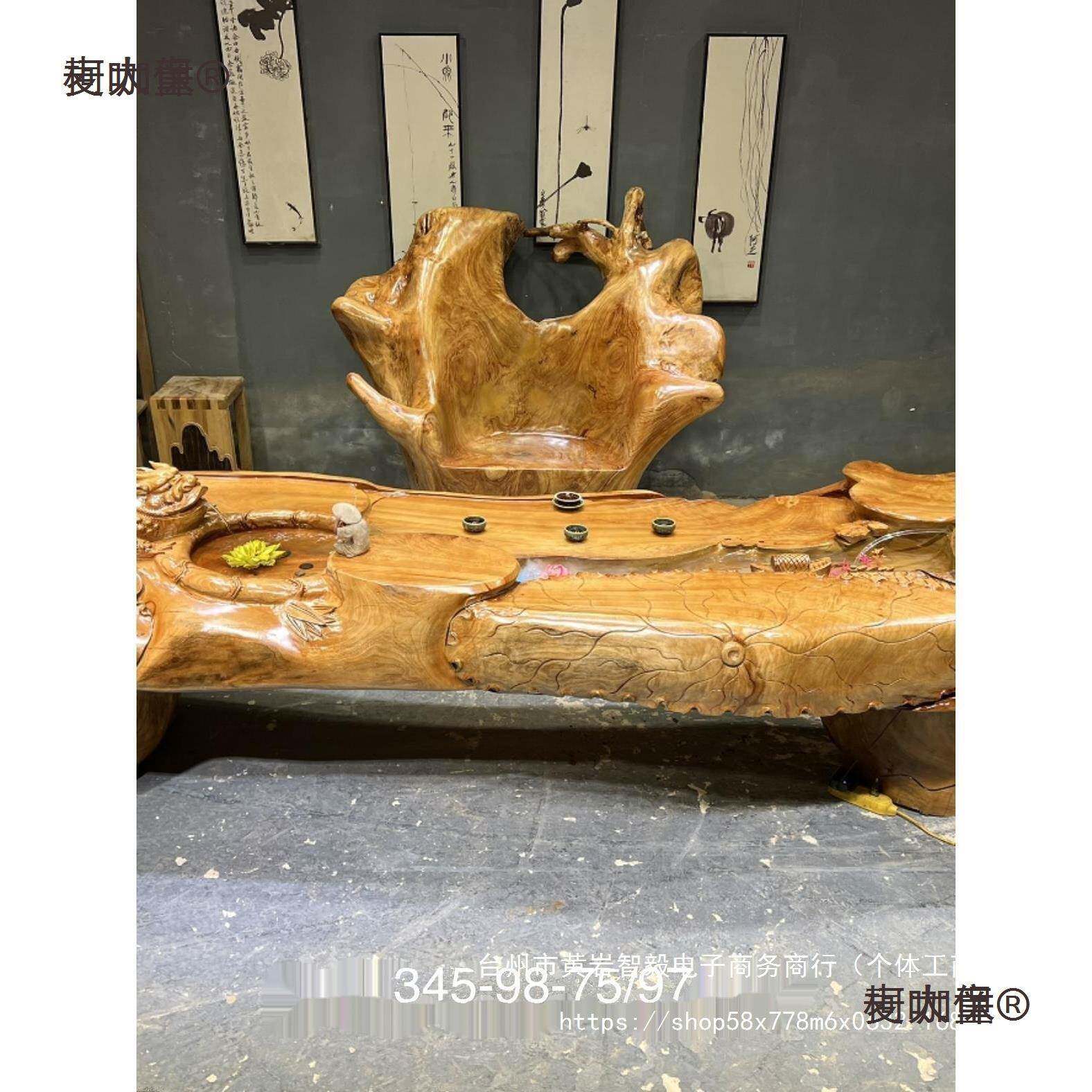 包邮香樟木金楠木根雕茶太桌胡木大型丝实桃木整XDQ体树根阳台原